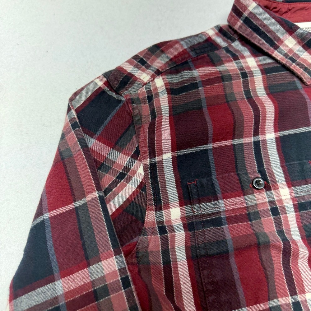 The North Face Plaid Flannel Button Down Shirt Cotton Outdoors Red Black Mens XL - Picture 16 of 16